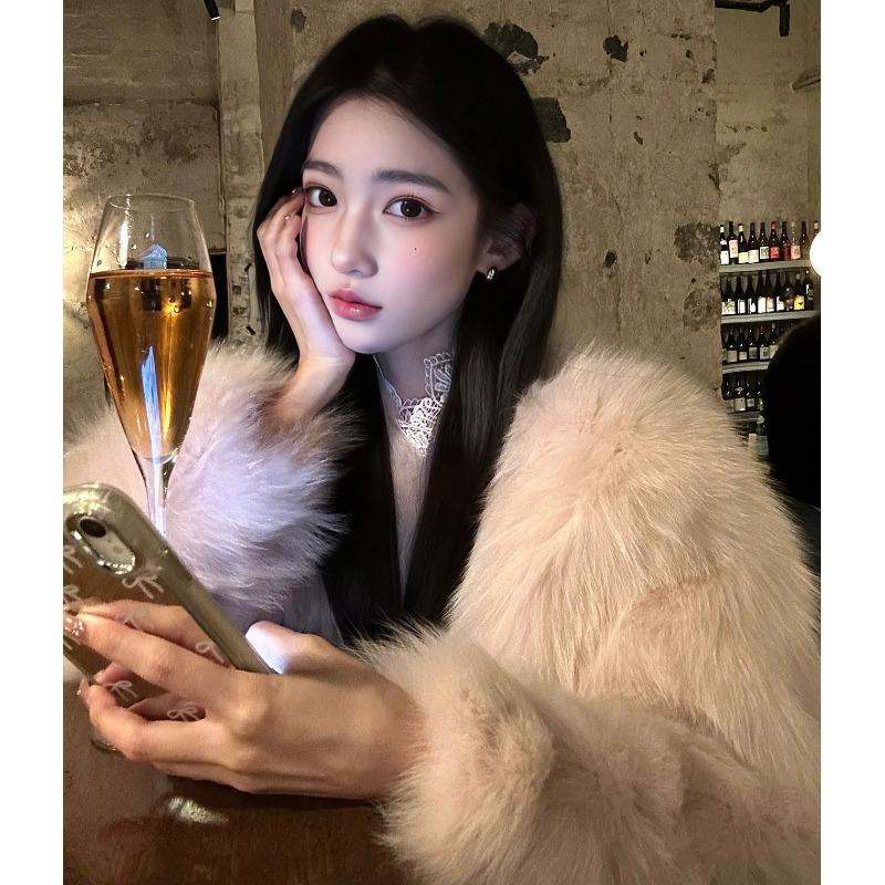 New noble feeling imperial sister temperament imitation fox fur fur coat foreign fashion fur coat women's autumn and winter