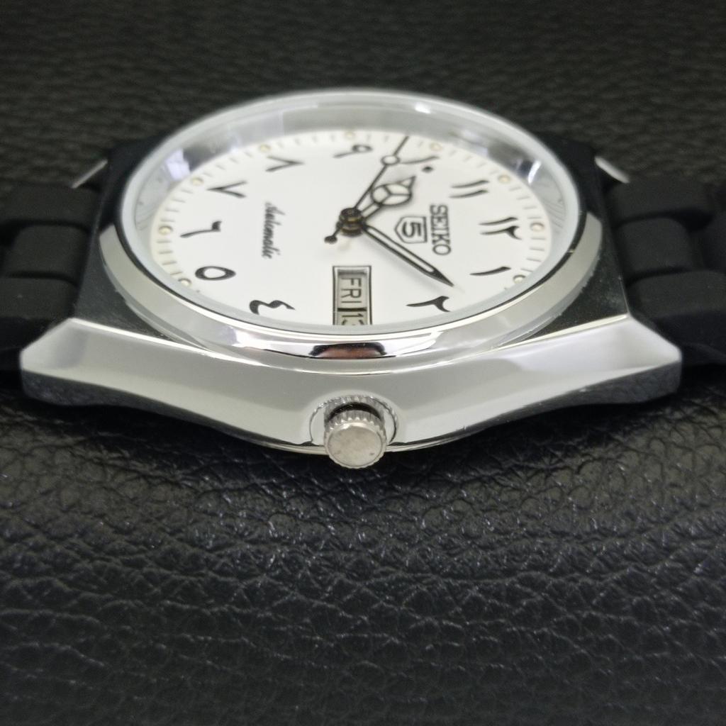 VINTAGE REFURBISHED SEIKO 5 AUTOMATIC 6309A JAPAN MENS WHITE WATCH a441370-5 Sk-a441370