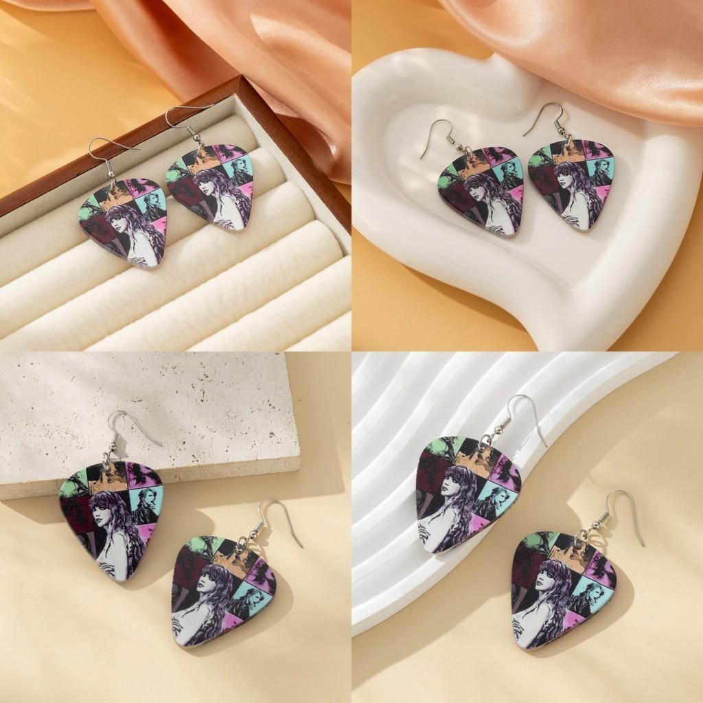 Trendy Geometric Acrylic Hoop Earrings For Women Heart Shape Ts Album Inspired