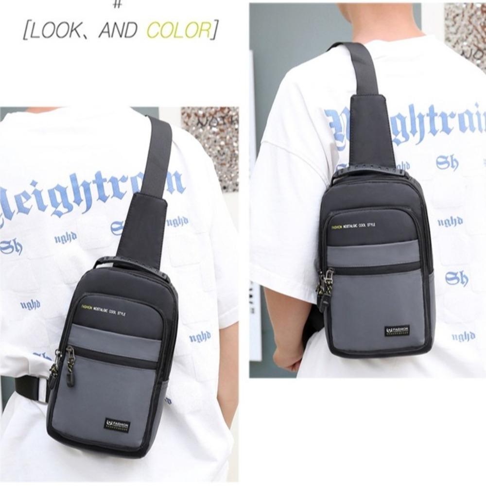 Multifunctional Crossbody Bag Large Capacity Sports Shoulder Bag Fashion Men's Chest Bag Male