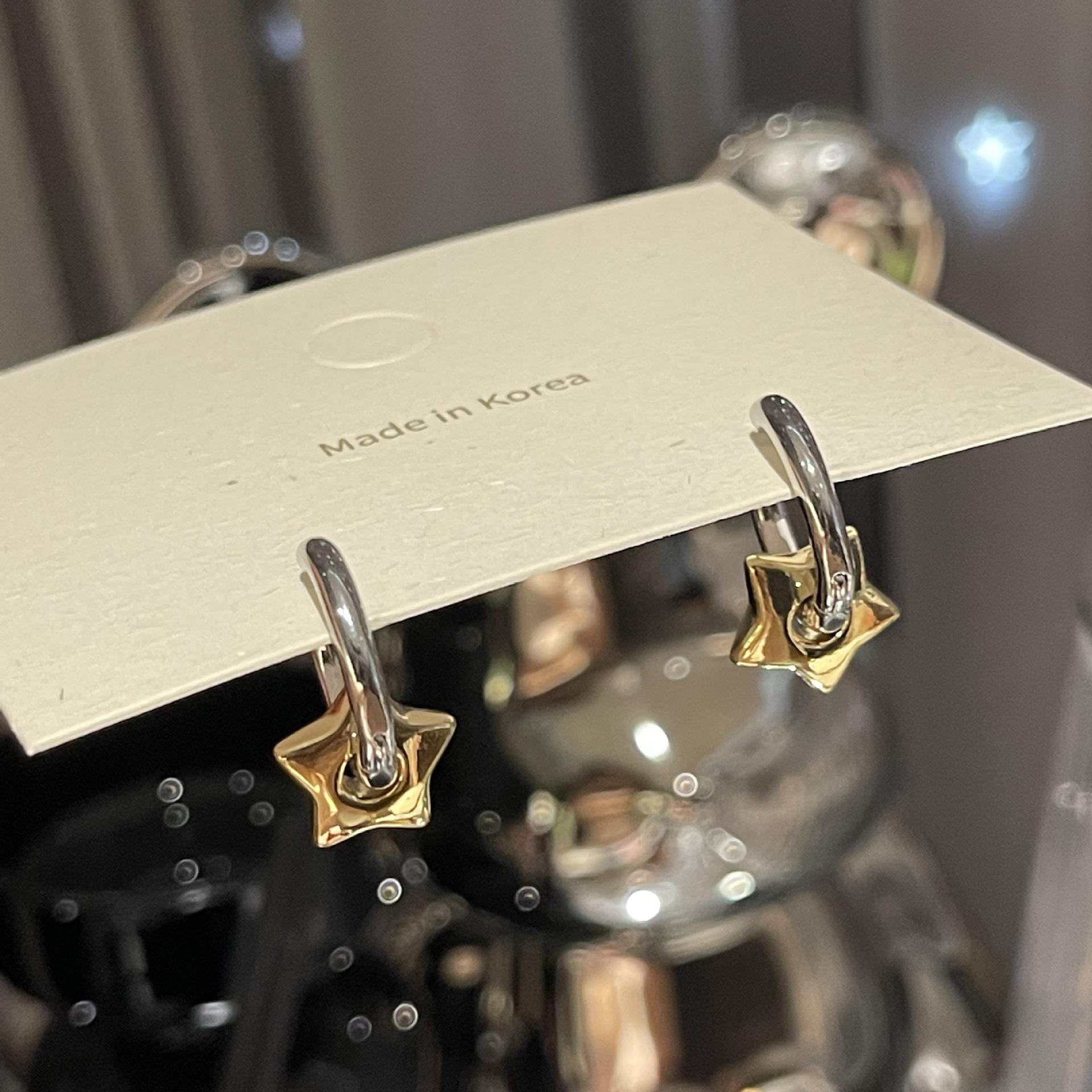 

Вания Двухцветные серьги-спирали Звезда Цветок Титан Водонепроницаемая нержавеющая сталь женские Циркон Подарок женский