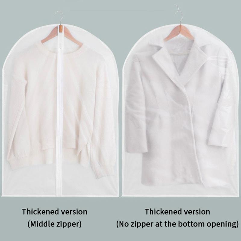 Thickened Washable Clothes Hanging Dust Cover Cover Suit Coat Transparent Fully Enclosed With Zipper Clothes Storage Bag
