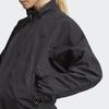 Adidas Solid Color Stand Collar Loose Zip Long Sleeve Jacket Women Jacket Black IC5308