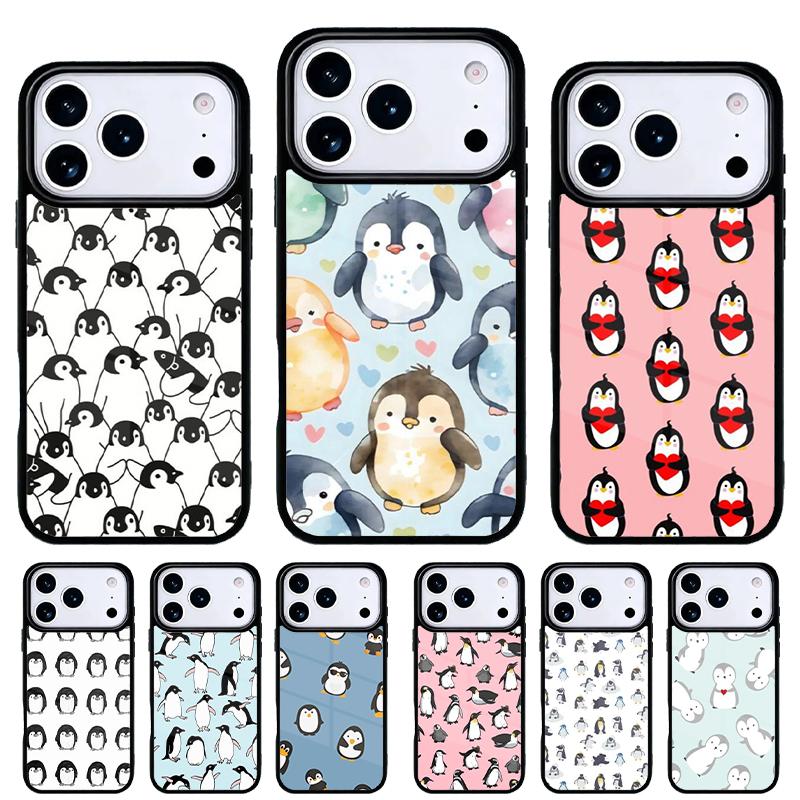 Lovely Penguin Phone Case for iPhone 17 16 15 14 13 Pro Max Back Cover for 12 11 Pro Coque