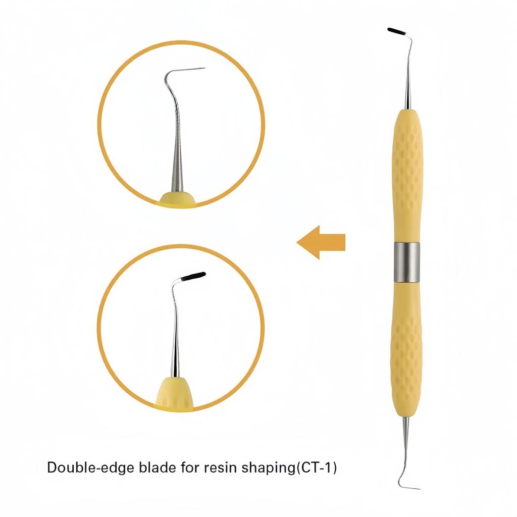 1Pc Dental Resin Filler Aesthetic Restoration Knife Silicone Handle Germany Steel Dentistry Tools for Dentists