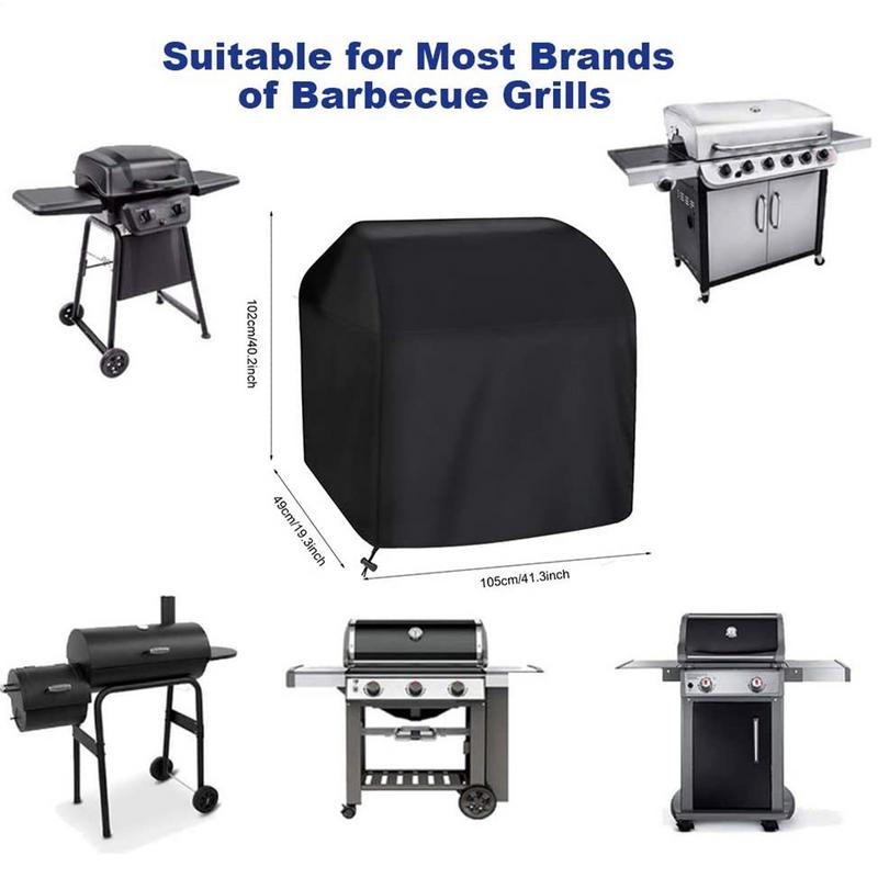Grill Cover Burner Barbecue Cover Adjustable Oxford Fabric Waterproof Anti-UV Windproof Protection for Cooking Grilling Lawn