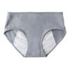 Women's 3 Pack Cotton Leakproof Period Underwear Middle Waist Comfortable Panties Blue Dark Grey Light Grey