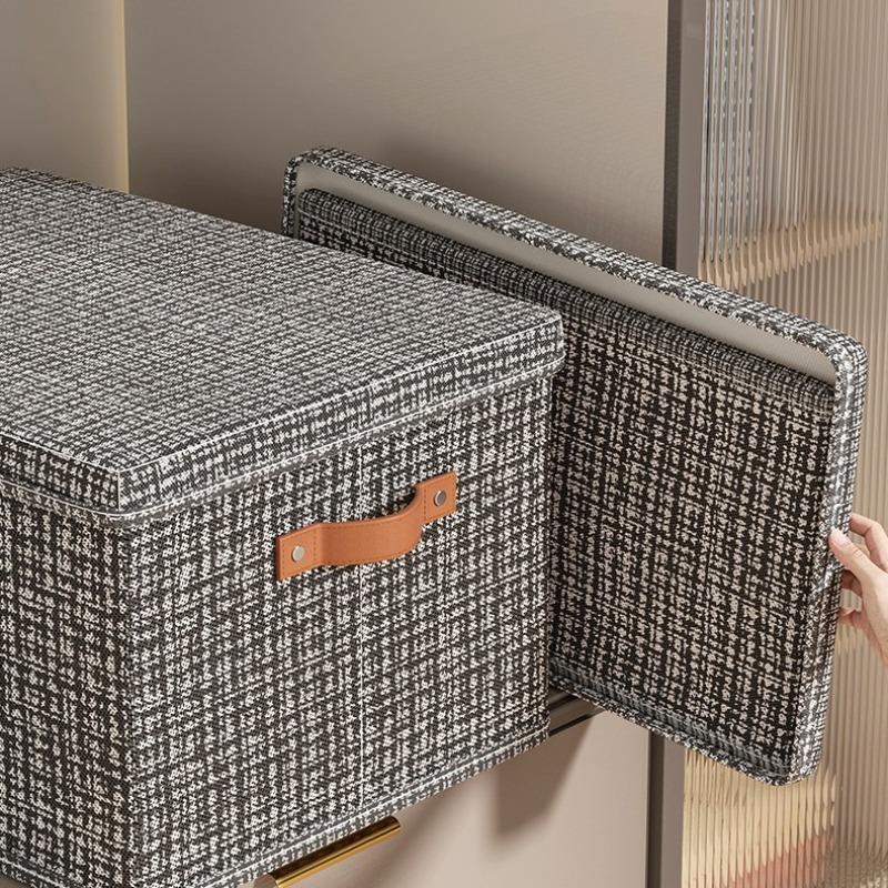 Clothing Storage Bins with Lids - Foldable Organizer Boxes for Closet, Shelf, Under Bed - Large Capacity Breathable Hamper