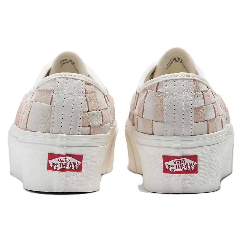 Vans Authentic Woven Check Stackform Thick Sole Casual Low Top Skate Shoes Unisex sneaker White Pink VN0A5KXXYL7