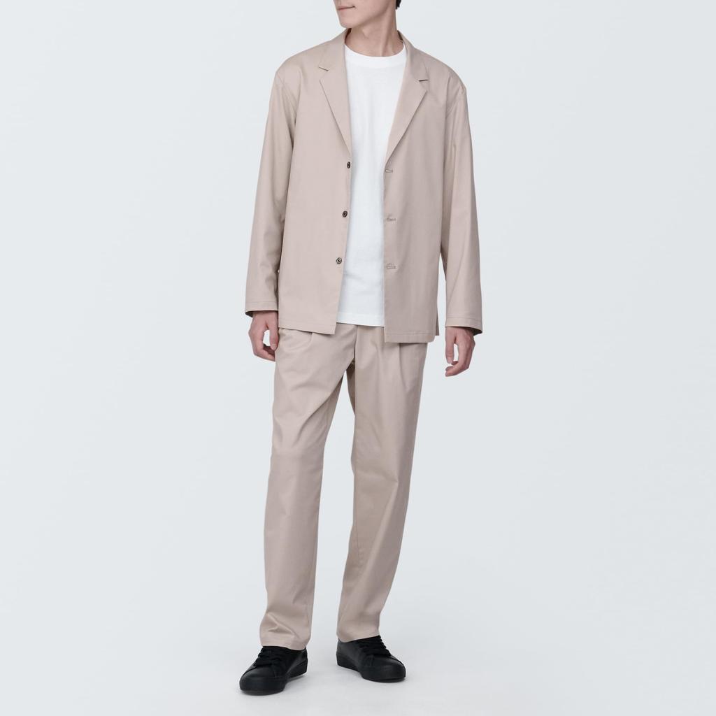 MUJI Easy Tuck Wide Pants AE0WTA4S Hellbeige XL Herren knitterfrei Herren Herren