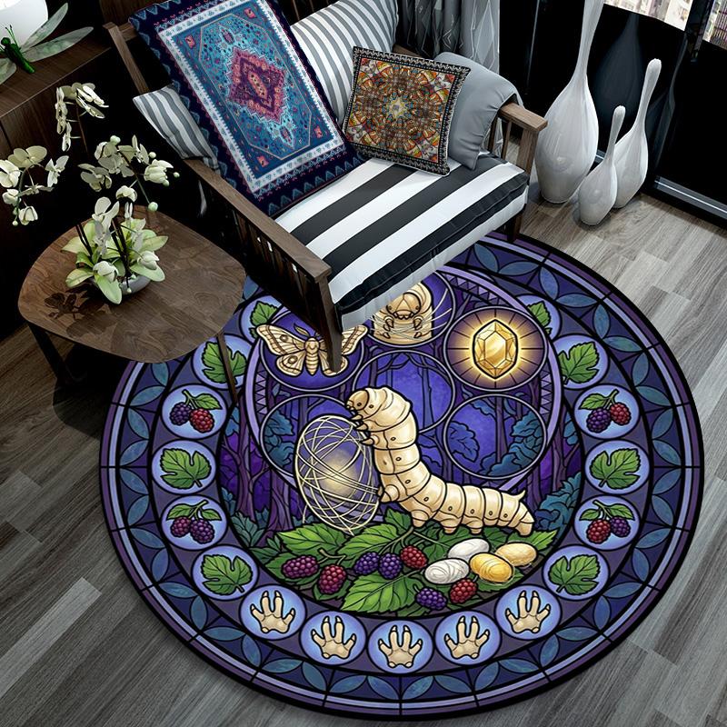 Bee Honey Glass Round Area Rug Under Office Chairs Bedroom Living Room Home Decor