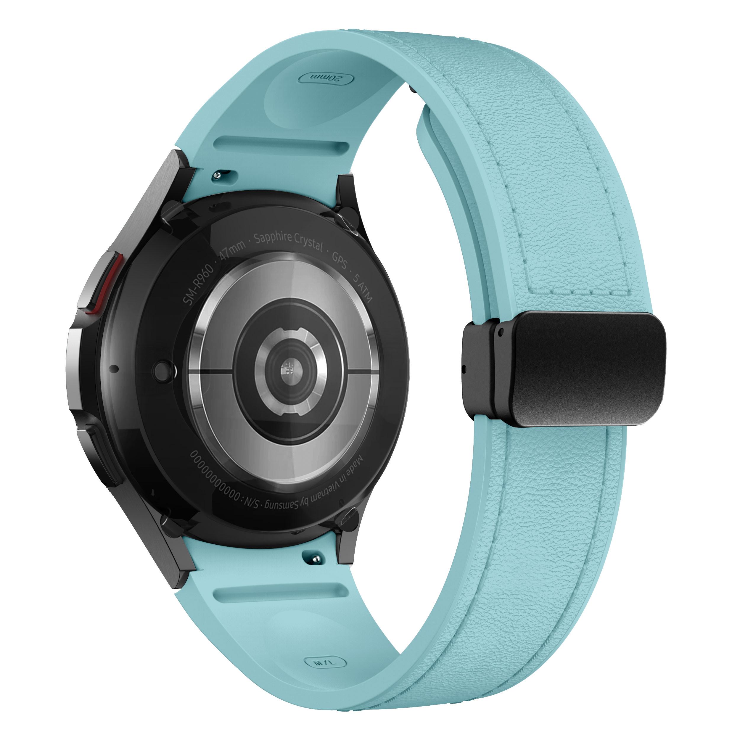 

Leather+Silicone Strap for Samsung Galaxy Watch 7 6 5 4 FE 44mm 40mm 20mm Correa Bracelet Galaxy Watch6 Classic 47mm 43mm No Gaps Band Watch 4 classic 46mm селеста кольору