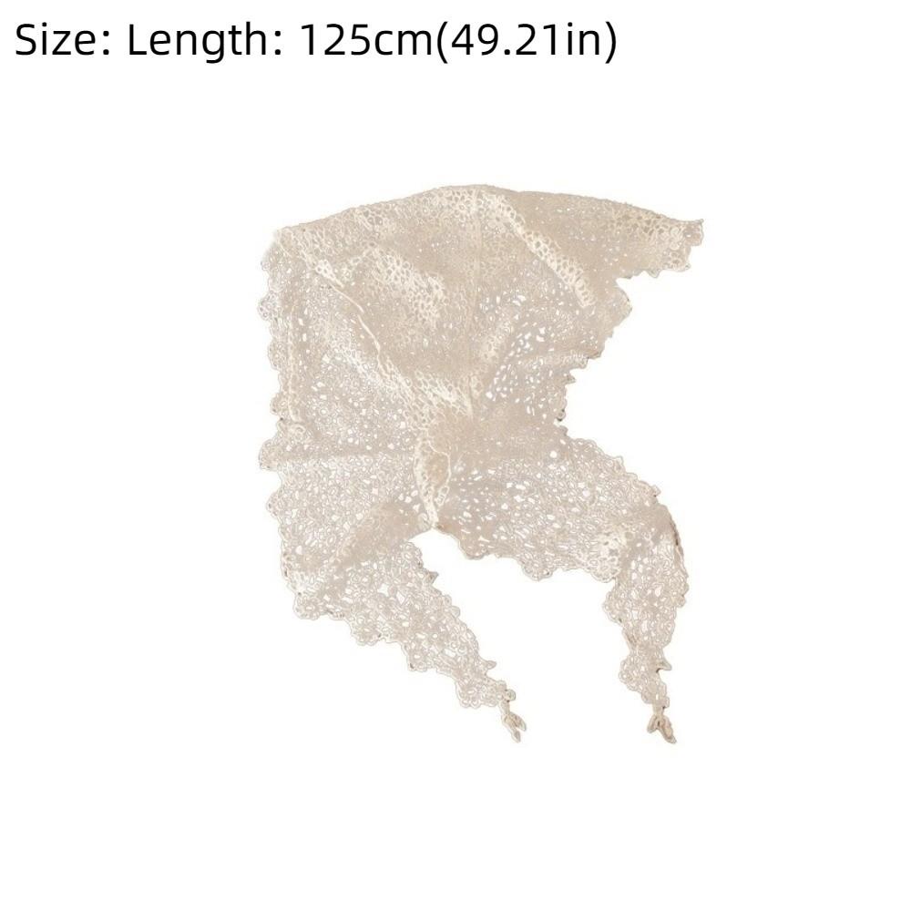 Slim Fit Hip Curtain Lace Trim Apron Wrap Skirt Trendy Triangular Headscarf  Women