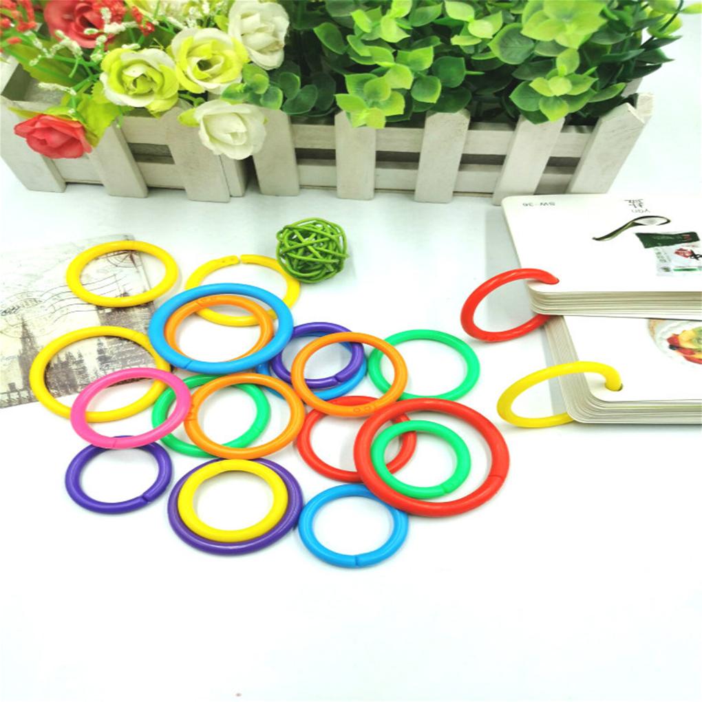DSOUWEH 10pack/lot Connect And Organize Plastic Loose Binder Rings - Flexible And Easy To Flexible Plastic Rings For Cards ABS, Yellow, Diameter 27mm