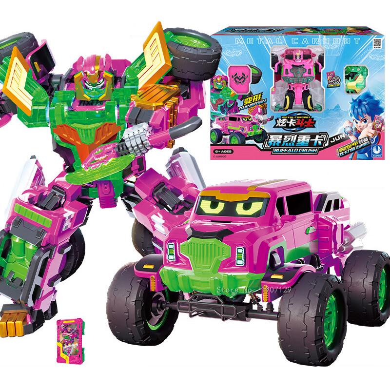 

New Metal Cardbot Transforming Car to Robot Action Figures BLUE COP with Card Transformation Robot Toys for Child Gift With Color Box