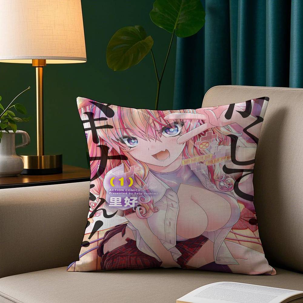 Sexy Anime Mädchen Kissenbezug Plüschstoff Weicher Kissenbezug Beidseitiger Druck Sofakissenbezug Überwurf