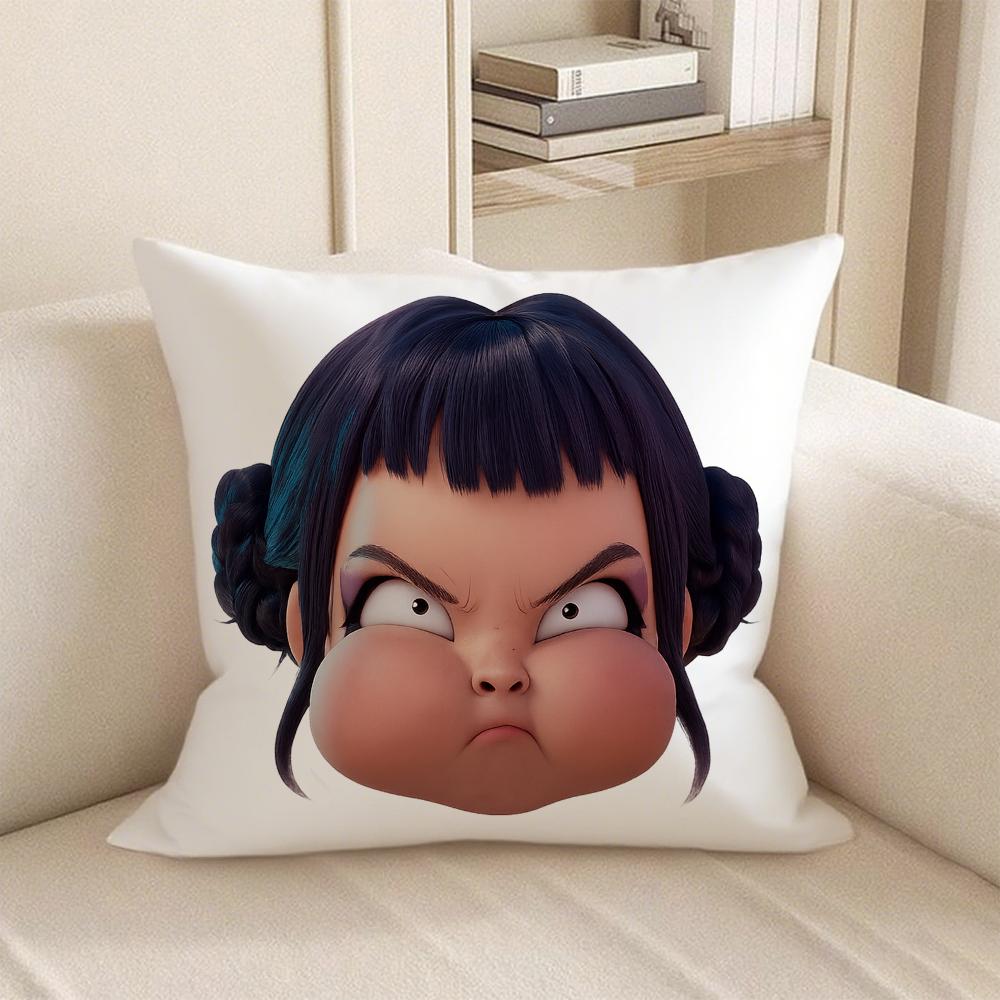 KPop Demon Hunters  K-Pop style HunTrix character printed pillowcase: Colorful girl strikes fashion home decoration