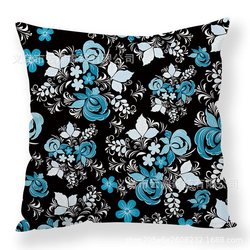 Art Flower Pillow Creative Car Sofa Cushion Digital Print Pillow Cover