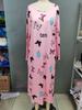 2025 European Plus Size Long Sleeve Butterfly Heart Leopard Print Nightgown