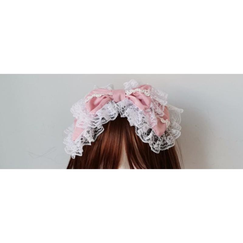 1 Stück Lolita Haaraccessoires Spitze Großes Schleifen-Haarband Lolita Kopfschmuck Tägliche Teeparty KC Mädchen Anzieh-Accessoires