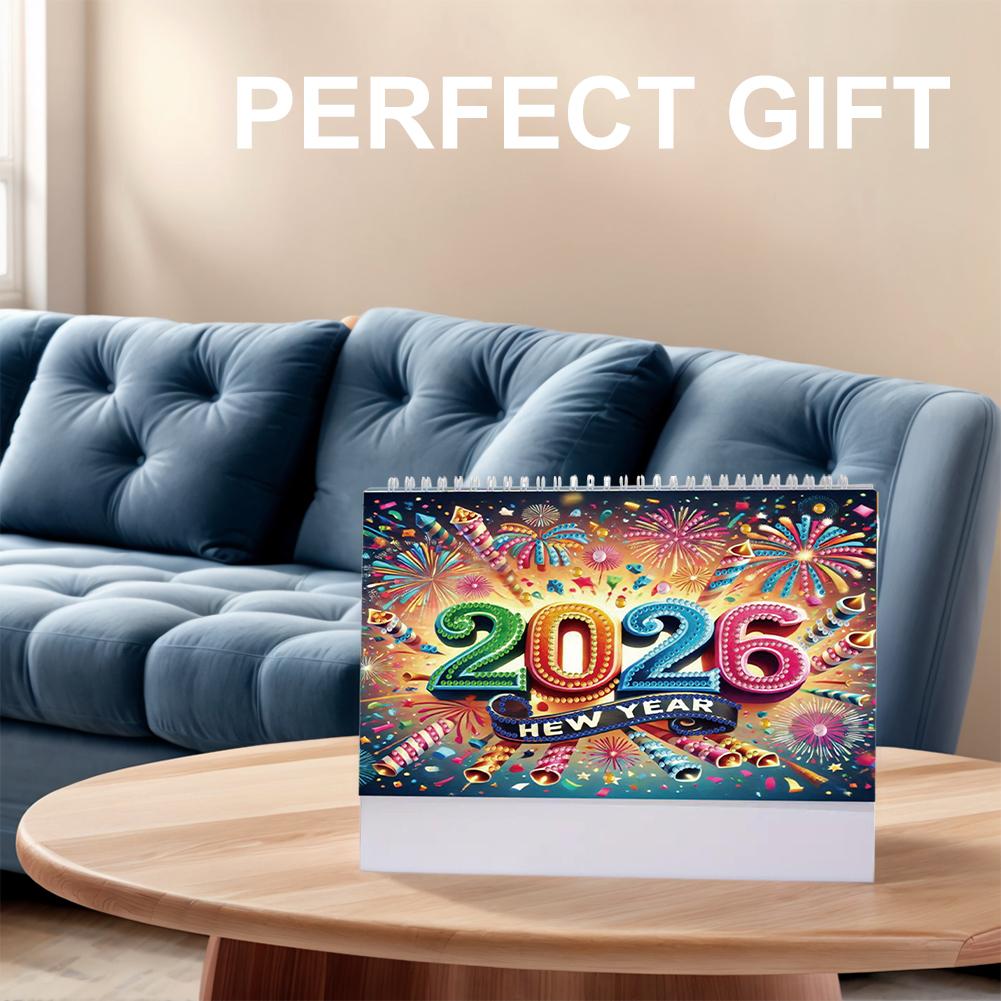 5D/DIY Calendar Shiny Rhinestones Decor Calendar Multi-Purpose Crystal Painting Desk Calendars Kit for Wedding Birthday Holiday