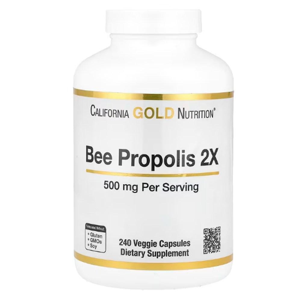 Gold Nutrition Propolis "California Bee 2X 500 Mg California Gold CGN Bee Propolis 240 Veg Capsules"