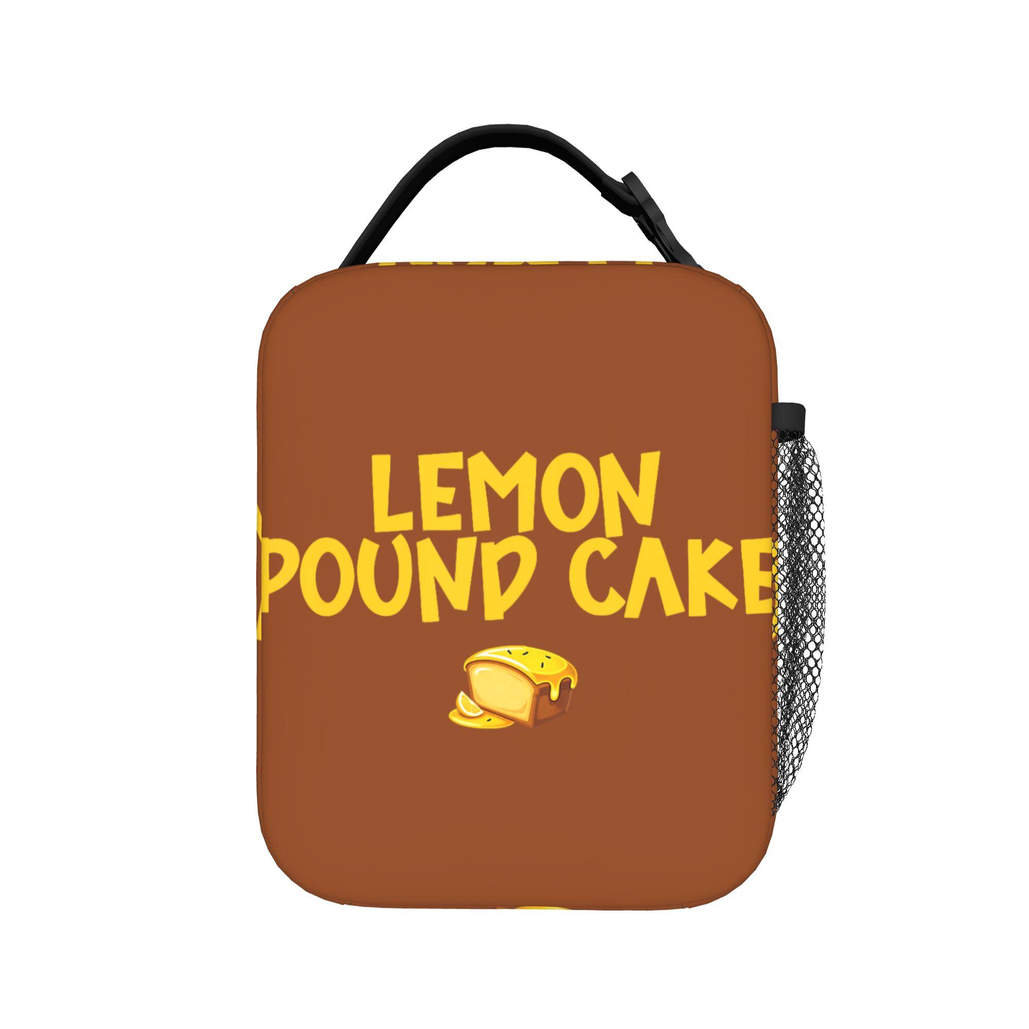 Lemon Pound Cake Lunch Bag  Office Lunch Box For Adult Funny Graphic Thermal Tote Handbags Waterproof Portable Cooler Bag One Size