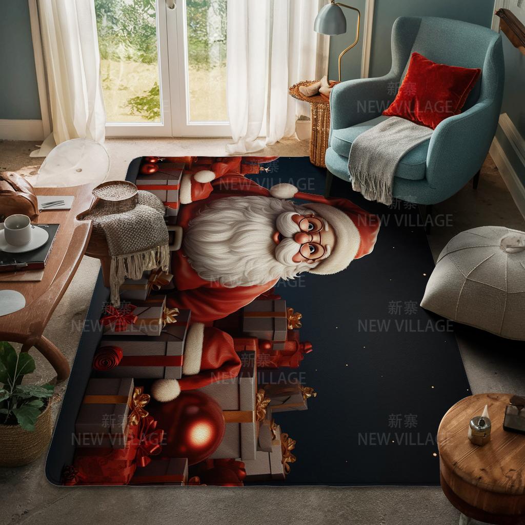 House Entrance Carpet Home Door Mat Living Room Bath Foot Bathroom Non-slip Water Absorption Rugs Bath Merry Christmas Winter