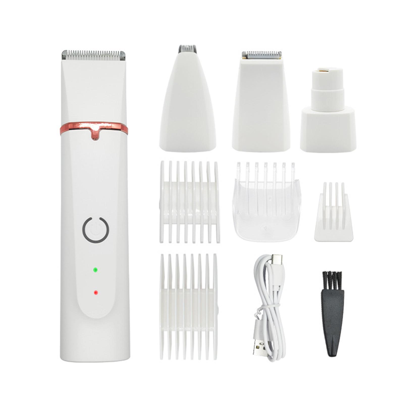 

Pet Electric Grooming Clippers Multi-Head Rechargeable for Dogs with Limit Combs бежевый