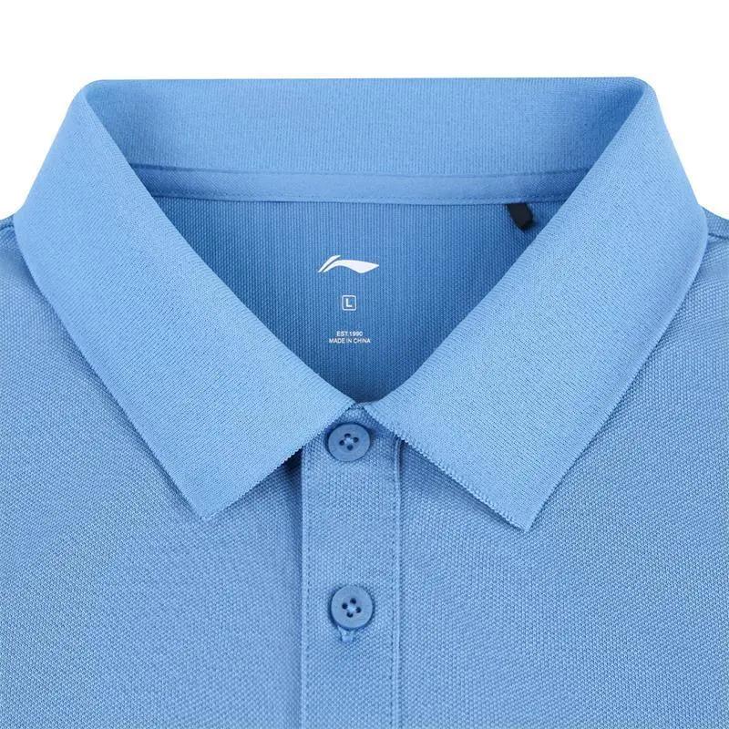 Li-Ning Plain Simple Comfortable Breathable Versatile Short Sleeve Polo Shirt Casual Sports Set Unisex Polo Shirt White APLV495-5+AKST593-7
