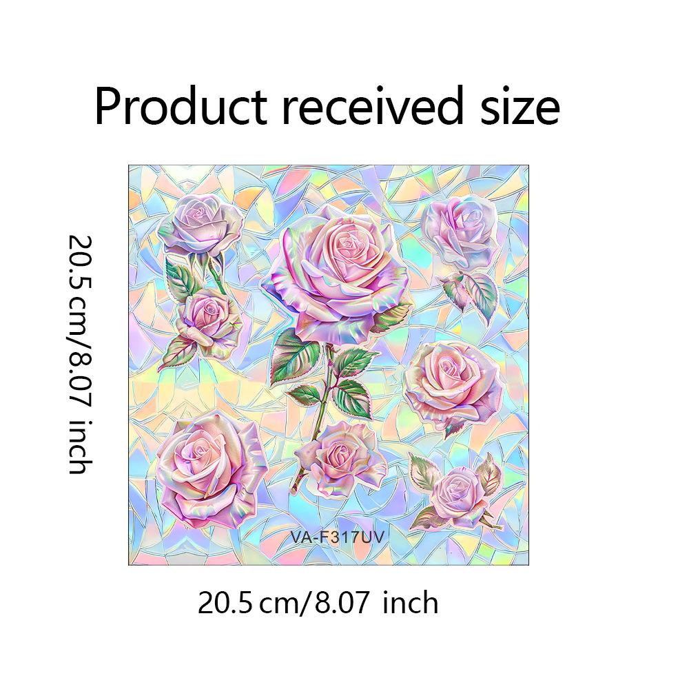 

Оптовая продажа BXC004UV Лазерный Ослепительно-розовый Роза Балкон Окно Украшение и Декор Статические Наклейки на Окна