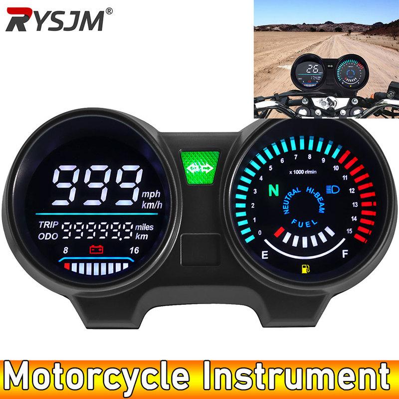ADQ Universal Digital Motorcycle Speedometer Tachometer 15000 RPM Auto LCD Digital Odometer Bike Gauge Moto Dashboard Meter