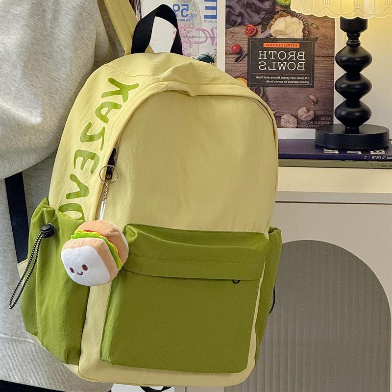 Schoolbag Japanese simple letter casual backpack sweet small fresh large capacity backpack junior high school lightweight student schoolbag