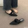 2025 Summer New women Versatile Comfortable Purple sandal with Butterfly Knot Fashionable Simplicity Baotou women Half Slippers