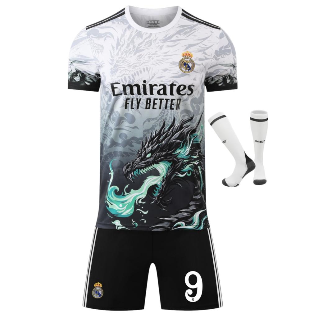 Real Madrid Mbappe Gedenkausgabe Kinder Fußballtrikot Set Mehrfarbig Sportbekleidung