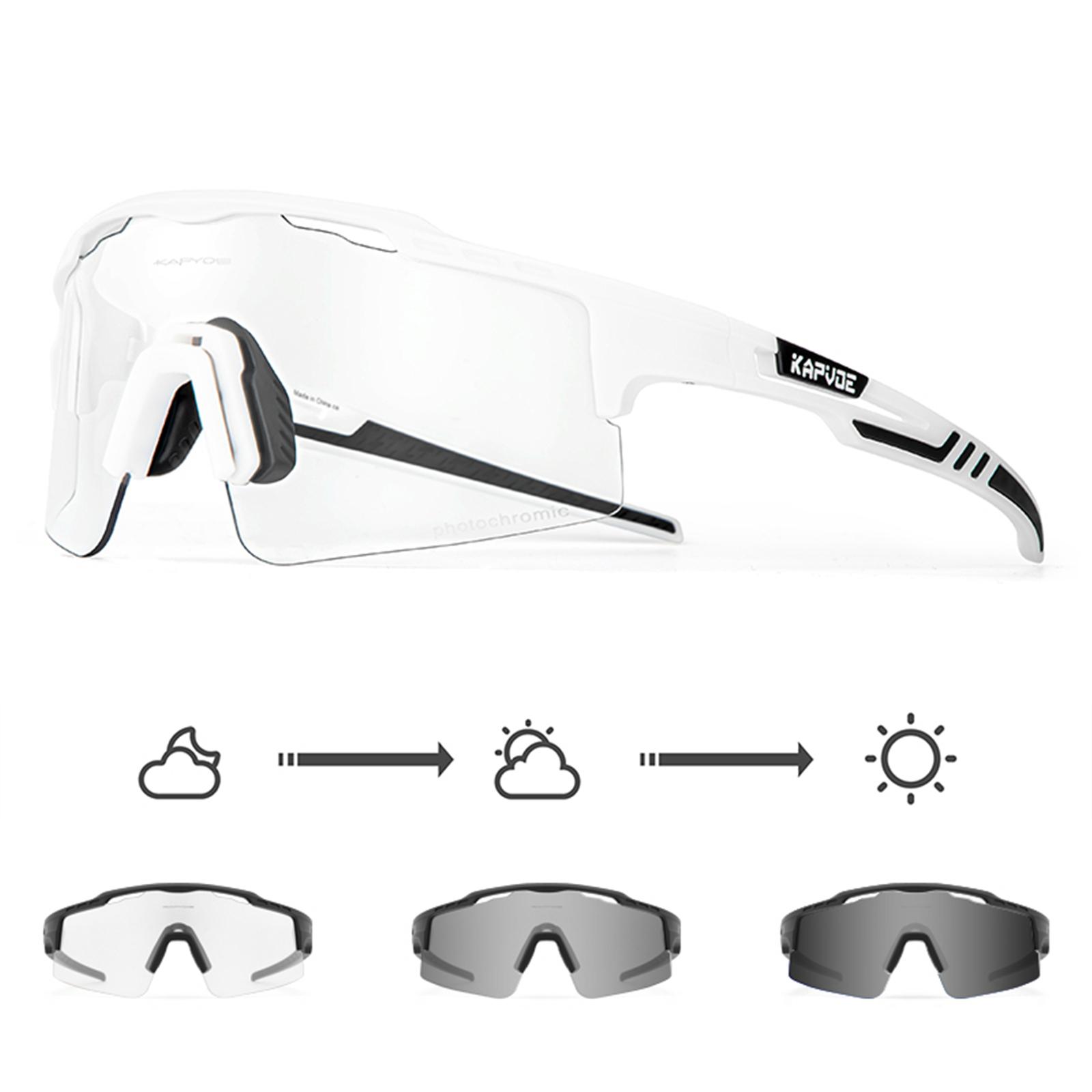 

Kapvoe-New Photochromic Sunglasses for Men Cycling Glasses MTB Women Sport Speed Road Mountain Bike Bicycle Cycl Eyewear Goggle Photochromic-1lens