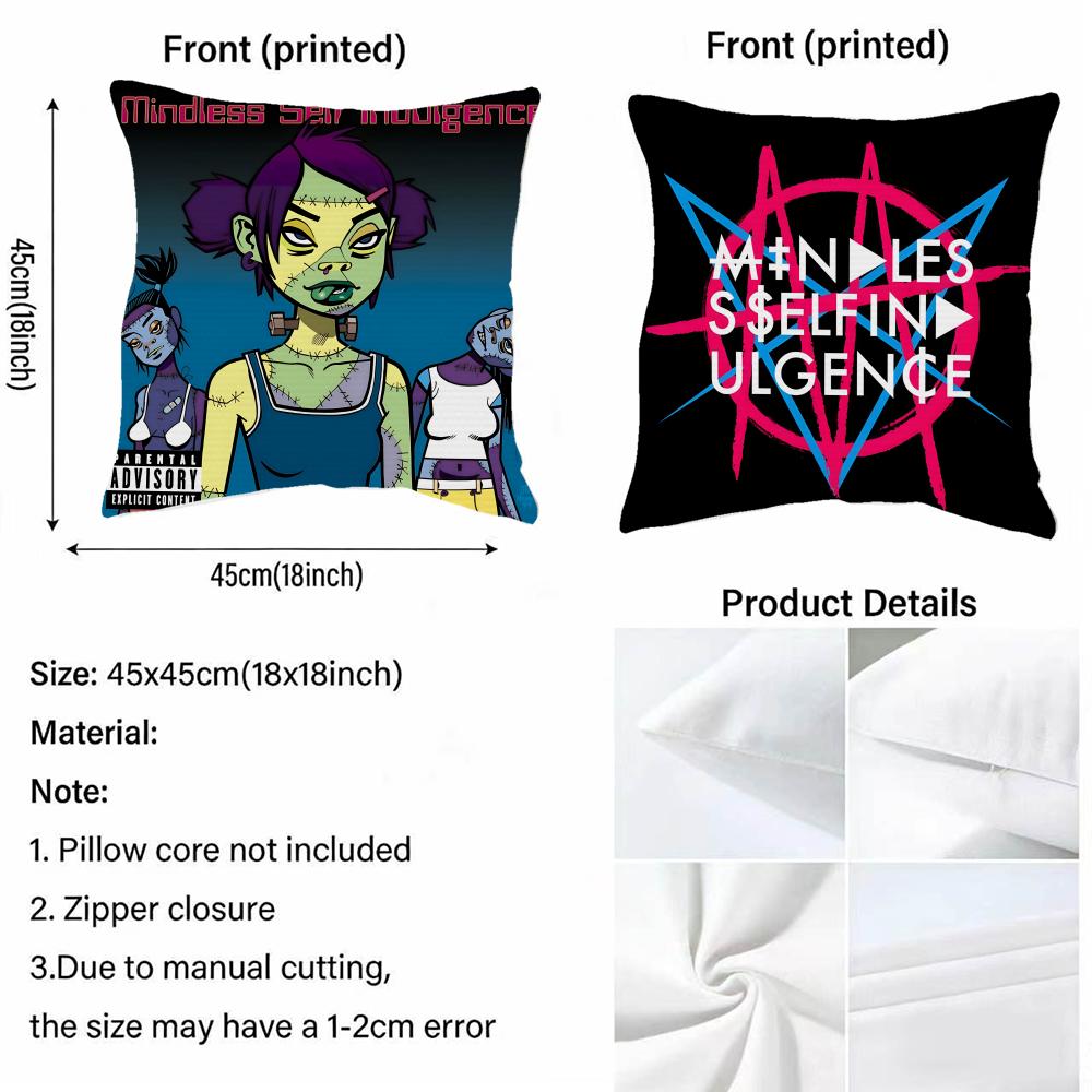 M-Mindless Self Indulgences Band Cushion Cover Fabric Soft Furnishing,Pillowcase, Cushion Cover, Sofa Pillow, Home Decoration