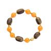 Green Kinam Agarwood Jujube & Amber Beaded Bracelet with 925 Silver Accents