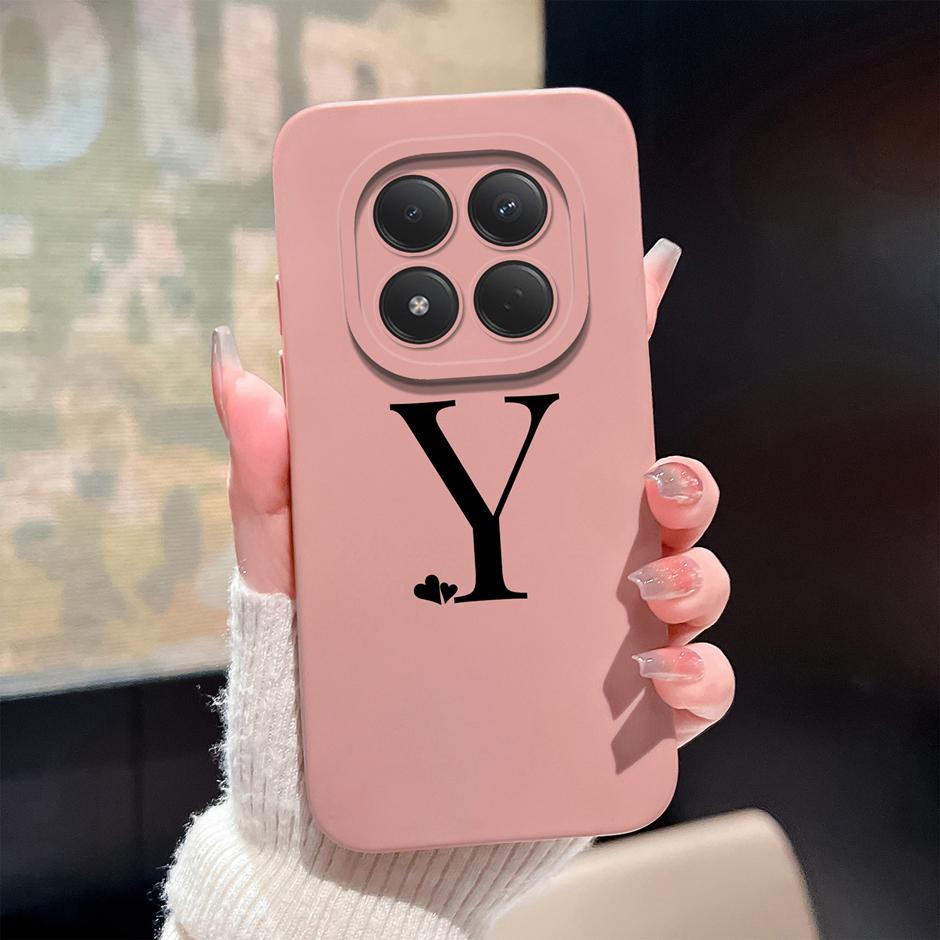 For Redmi Note 15 Pro 4G 5G Cases Simplicity 26 Letters Shockproof Liquid Silicone Cover For RedmiNote15 RedmiNote15Pro Fundas