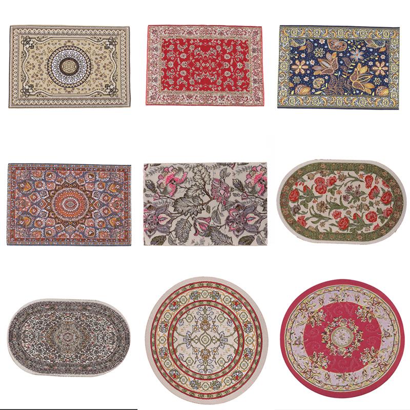 1 adet 1:12 Dollhouse Minyatür Zemin Halı Örtüsü Halı Zemin Mat Modeli Yatak Odası Oturma Odası Dekor Oyuncak Bebek Evi Aksesuarları