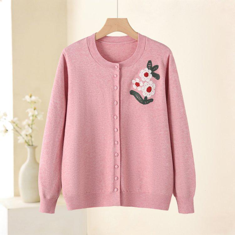Stylish Spring 2026 Knit Sweater for Middle-Aged and Elderly Women