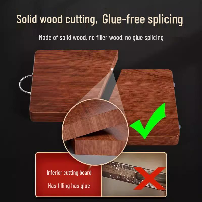 Thick Solid Wenge Wood Cutting & Chopping Board - Wear-Resistant, Easy to Clean, for Vegetables & Fruits