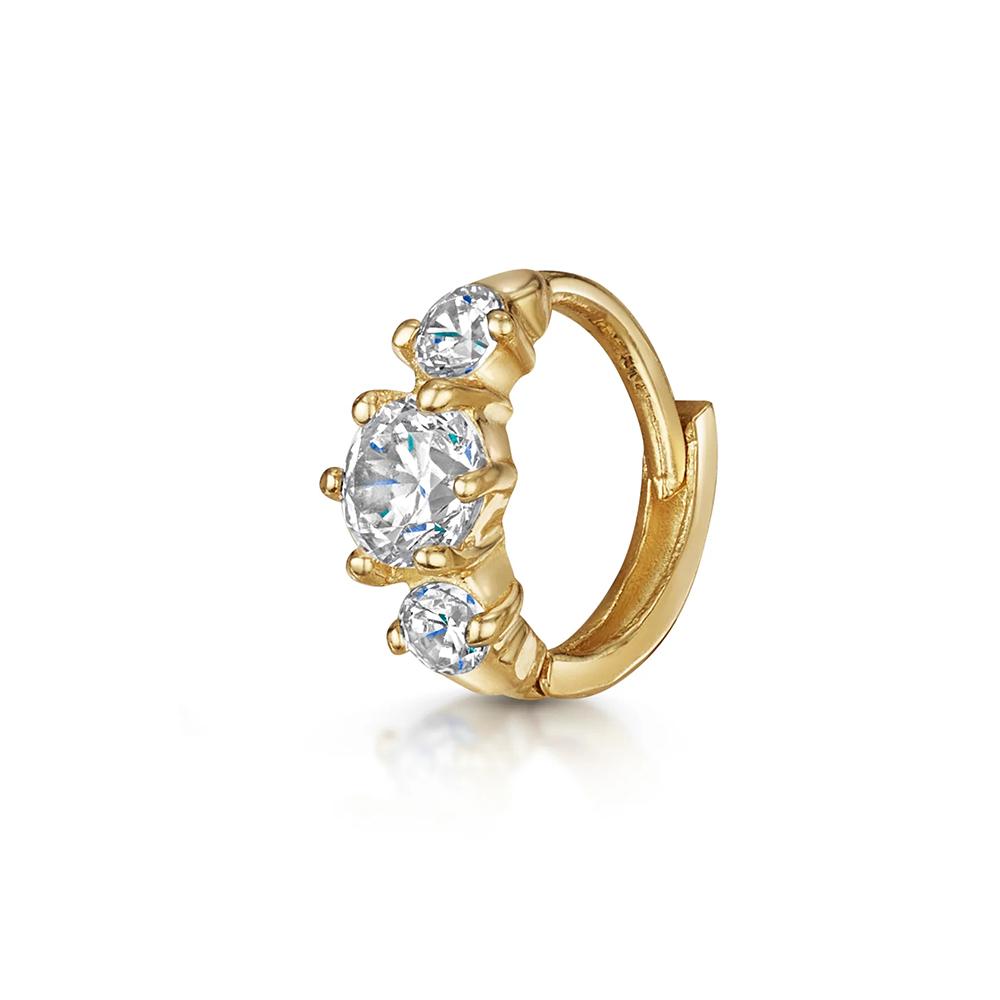 LENNIK 925 Silver Shiny Rhinestone Hoop Earrings For Women Single Cartilage Small Hoop Ear Bone Buckle Piercing Jewelry