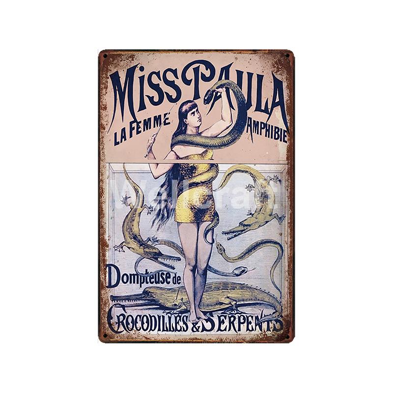 [ WellCraft ] Circus Lion Elephant Tiger Clown Horse Metal Sign Vintage Painting Decor  LT-1899