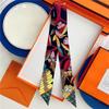 100% Silk High Quality Luxury Brand Scarf Women Headband Hair Band Foulard Tie Ribbon Neckerchief Skinny Scarves Accessories