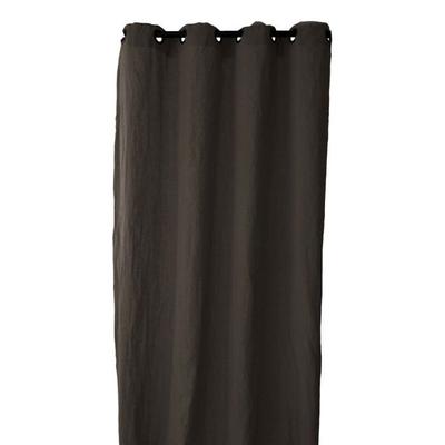 "Sonate" Eyelet Curtain 140 X 280 Cm 100% Washed Linen Vent Du Sud - Coffee