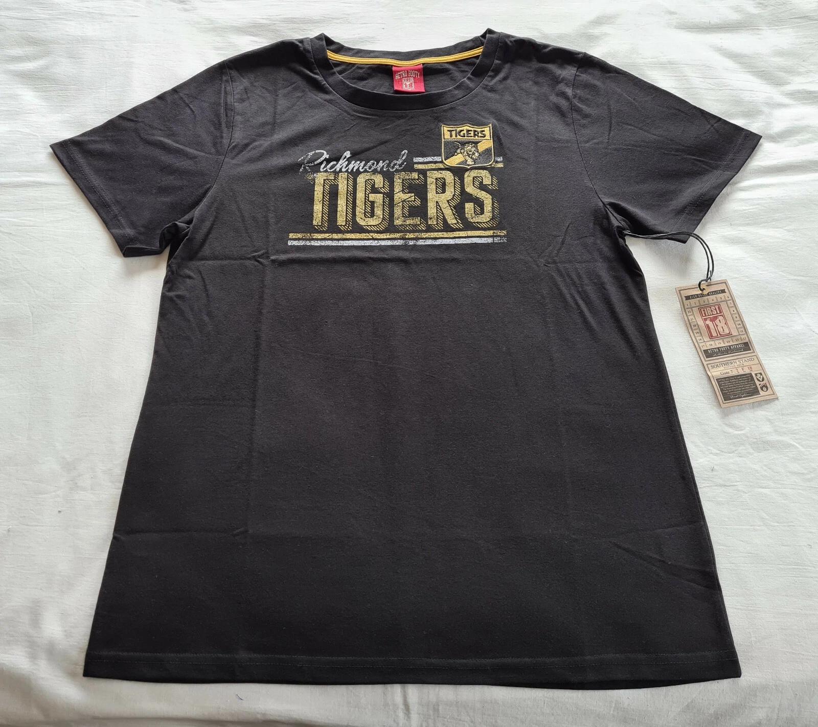 

Richmond Tigers AFL FE1733 S19 Ladies Retro Vintage Short Sleeve T Shirt Size 8 L
