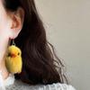 Lovely Dangle Earrings Sweet Cute Yellow Duck Pendant Drop Earrings Statement Jewelry Fashion Small Hoop Earrings