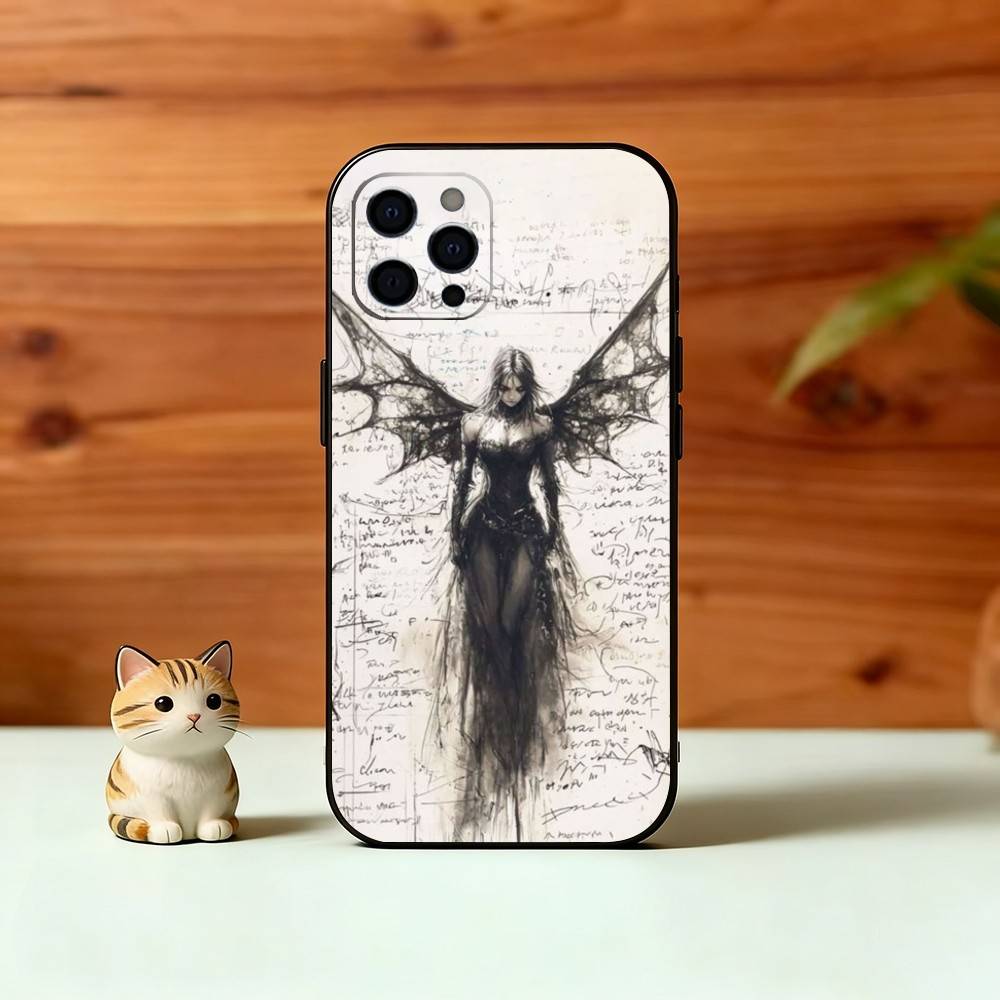 G-Gothic Cyber Sigil Phone Case For iPhone 17,16,15,14,13,12,11 Plus,Pro Max,XS,Soft Silicone Black Cover