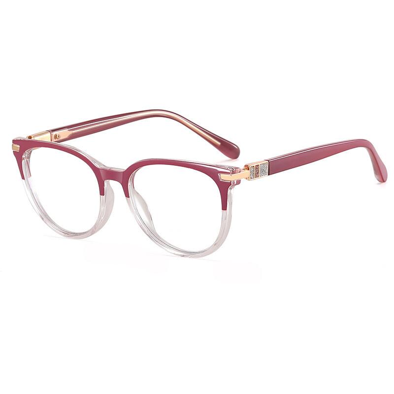 Retro Anti- Blue Lightweight Cat Eye TR90 Eyeglasses Female Luxury Brand Design Trend Prescription Optical Eye Eyeglasses Frames + 1 .5+2+3